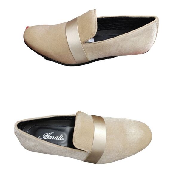 MEN'S AMALI VELVET SLIP ON DESIGNER TUXEDO LOAFER WITH EMBOSSED PAISLEY PATTERN. - Picture 3 of 7